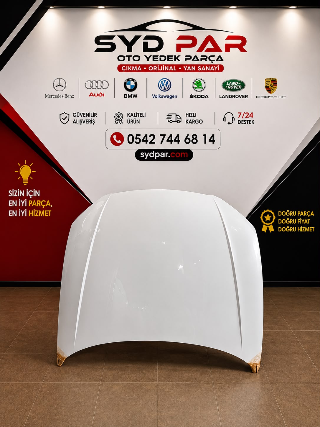 AUDİ A3 ORİJİNAL ÇIKMA KAPUT BEYAZ
