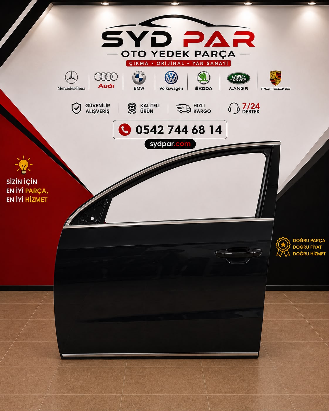 VOLKSWAGEN B8 ORİJİNAL ÇIKMA SOL KAPI SİYAH